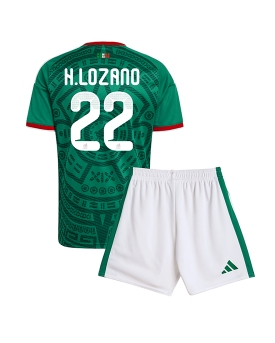 Billige Fotballdrakt Mexico Hirving Lozano #22 Replika Hjemmedraktsett Barn VM 2026 Kortermet (med bukser)